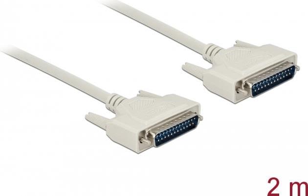 Delock - Kabel Seriell - DB-25 (M) Bis DB-25 (M) - 2,0m - Daumenschrauben - Beige (84231)