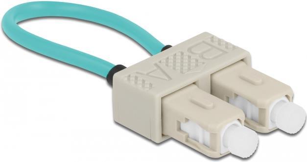 Delock - Loopback-Adapter - SC Multi-mode (M) - Glasfaser - 50/125 Mikrometer - OM3 - Beige, Aquamarin (86923)