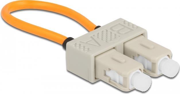 Delock - Loopback-Adapter - SC Multi-mode (M) - Glasfaser - 62,5/125 Mikrometer - OM1 - Orange, Beige (86921)