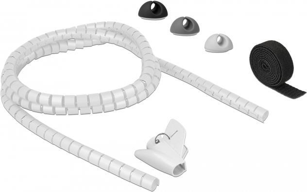 DeLOCK 18392 Cable Organizer Desk/Wall Cable Flex Tube Black. Grey. Wh