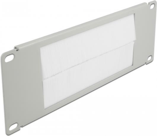 DeLOCK - Kabelführungspanel Mit Bürste - Grau - 2U - 25,4 Cm (10) (66535)