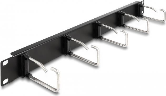 Delock - Verlegetafel Für Rack-Kabelmanagement - Mit 5 Metallhaken - Schwarz - 1U - 48,3 Cm (19) (66918)