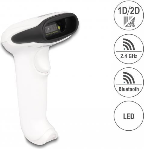 DeLOCK 90587 Barcode Reader Handheld Bar Code Reader 1D/2D CMOS White
