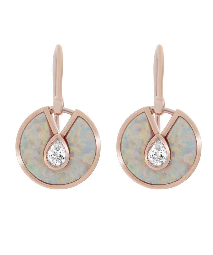 Orphelia 'Emmila' Womens 925 Sterling Silver Drop Earrings - Rose ZO-7287 - One Size