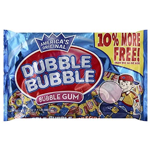 Dubble Bubble Bubble Gum 17.6 Oz (1.1 Lb) Original Flavor Chewing Gum Pack
