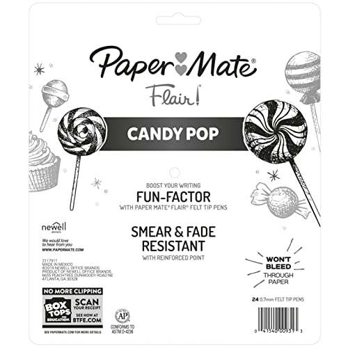 Paper Mate Felt Tip Pens Flair Marker Pens, Medium Point, Assorted, 24 Count thumbnail