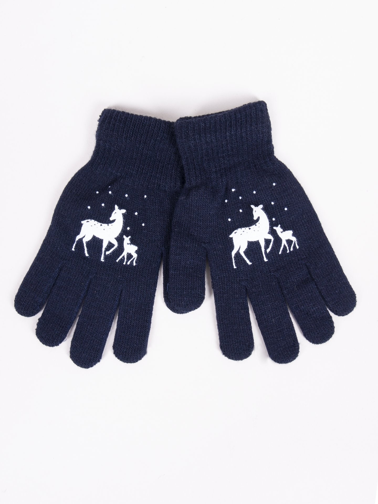 Yoclub Kids's Girls' Five-Finger Gloves RED-0012G-AA5A-013 Navy Blue