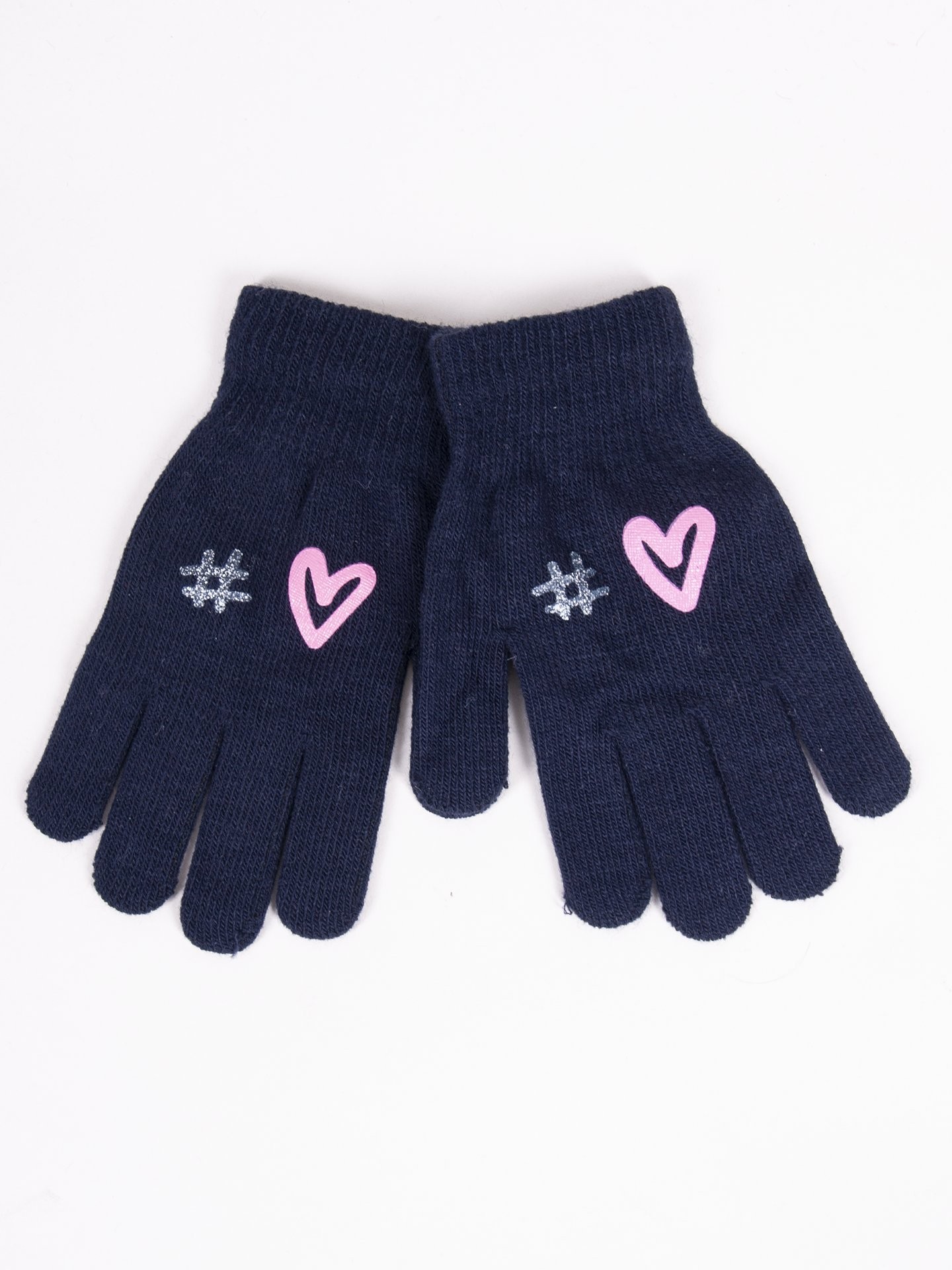 Yoclub Kids's Girls' Five-Finger Gloves RED-0012G-AA5A-014 Navy Blue