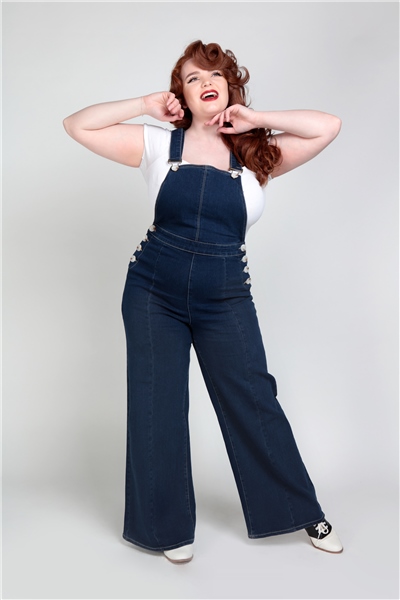 Collectif Mainline Thelma Denim Dungarees - 16
