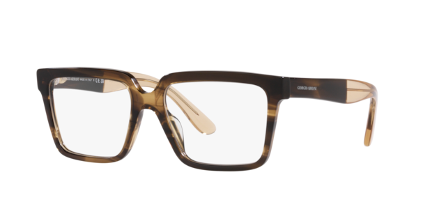 Giorgio Armani, Glasses, Unisex, Brown, 55 MM, Striped Brown Eyewear Frames AR 7230U