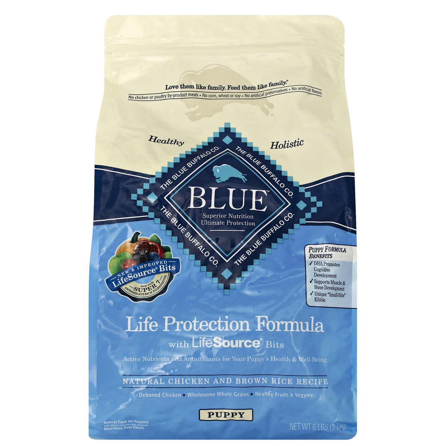 Blue Buffalo Life Protection Formula Puppy Chicken and Brown Rice Dry Dog Food 5 Lb