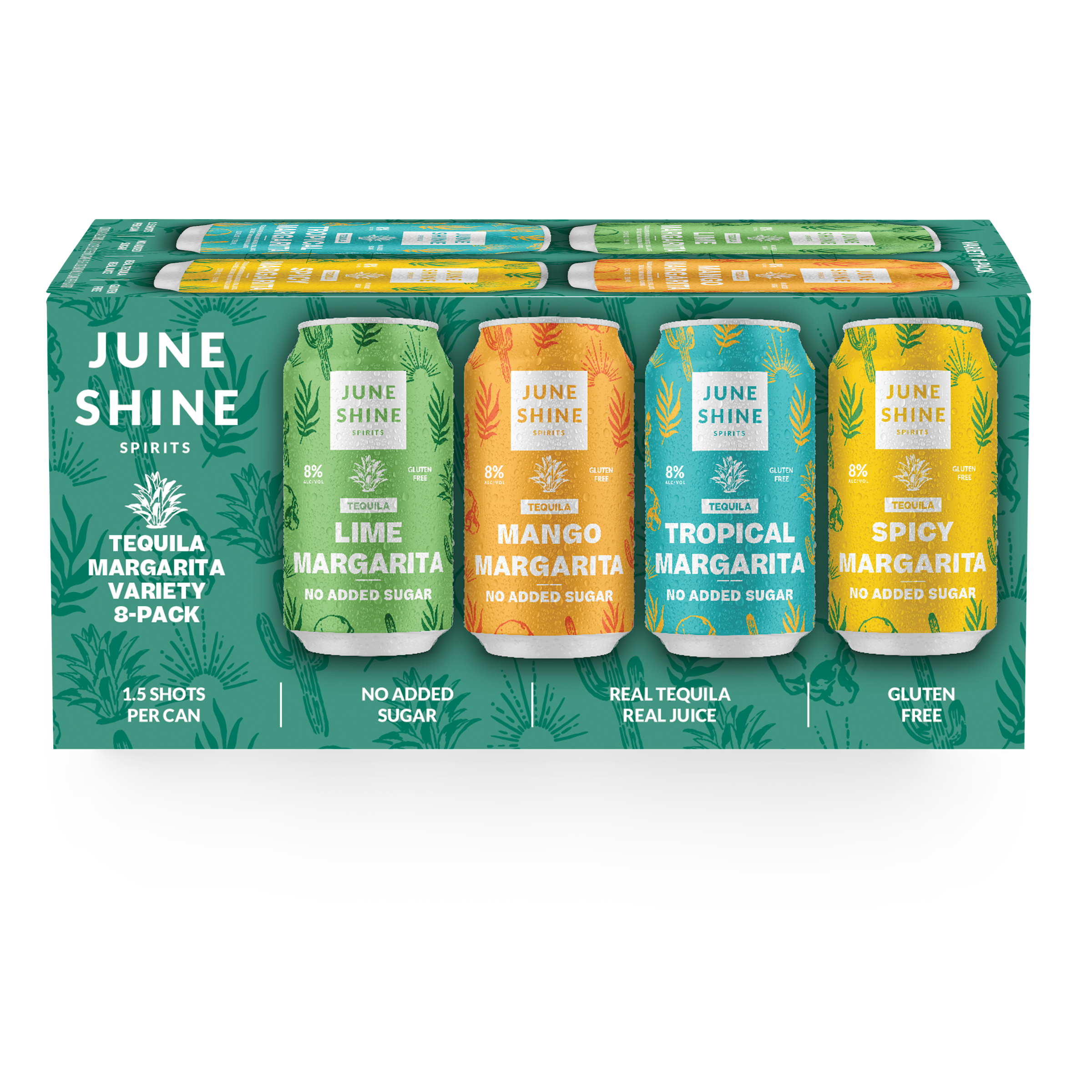 JuneShine Spirits Tequila Margarita Variety Pack Ready-to-drink - 8x 12oz Cans