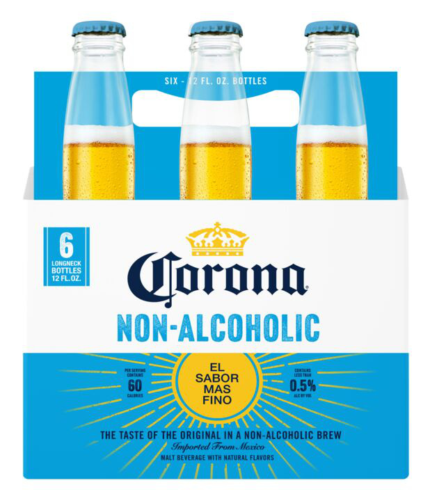 Corona Non-Alcoholic Malt Beverage Mexican Import Brew  6 Pack 12 Fl. Oz. Bottles  Less Than 0.5% ABV