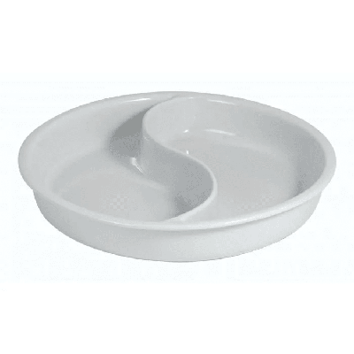 Spring USA 9545 16 5/8 Divided Dish Insert for K2510 6/40 & 8460 60/4 - Porcelain, White