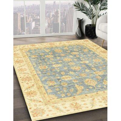 Blue/Yellow Area Rug - Canora Grey 100% Machine Washable Abstract 3460 Area Rug Polyester/Chenille in Blue/Yellow, Size 96.0 W X 0.08 D in | Wayfair