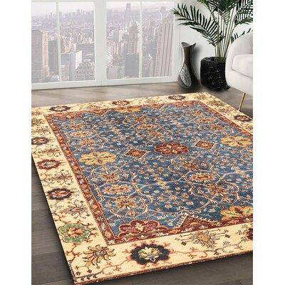 Blue/White Area Rug - Bungalow Rose 100% Machine Washable Abstract 3535 Area Rug Polyester/Chenille in Blue/White, Size 48.0 W X 0.08 D in | Wayfair