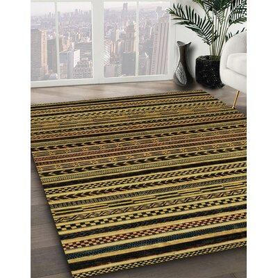 Black/Brown/Green Area Rug - Foundry Select 100% Machine Washable Abstract 2313 Area Rug Polyester/Chenille in Black/Brown/Green | Wayfair