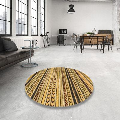 Black Indoor Area Rug - Foundry Select 100% Machine Washable Abstract 2292 Area Rug Polyester/Chenille in Black, Size 72.0 W X 0.08 D in | Wayfair