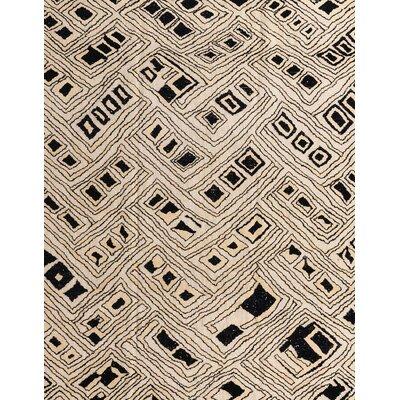 Black Area Rug - Foundry Select 100% Machine Washable Abstract 4742 Area Rug Polyester/Chenille in Black, Size 48.0 W X 0.08 D in | Wayfair