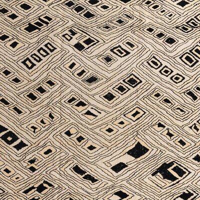 Black Area Rug - Foundry Select 100% Machine Washable Abstract 4742 Area Rug Polyester/Chenille in Black, Size 60.0 W X 0.08 D in | Wayfair