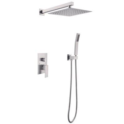 AWZTOO Complete Shower System W/ Rough-in Valve in Gray, Size 98.42 H X 9.8 W in | Wayfair AZ-DD-0036-BN