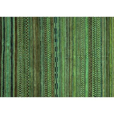 Green Area Rug - Bungalow Rose Abstract 2312 Turquoise Machine Washable Area Rugs Polyester/Chenille in Green, Size 48.0 W X 0.08 D in | Wayfair