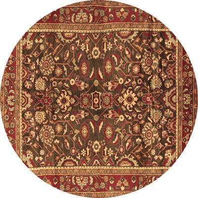 Brown Area Rug - Bungalow Rose Traditional 2564 Machine Washable Area Rugs Polyester/Chenille in Brown, Size 60.0 W X 0.08 D in | Wayfair