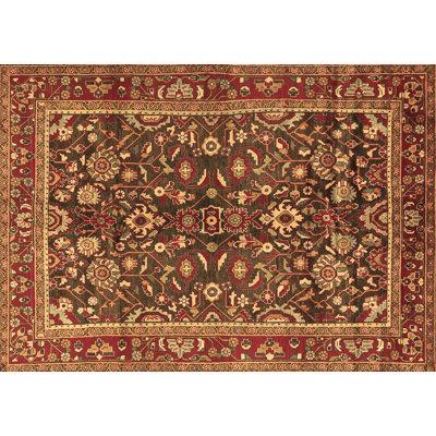 Brown Area Rug - Bungalow Rose Traditional 2564 Machine Washable Area Rugs Polyester/Chenille in Brown, Size 96.0 W X 0.08 D in | Wayfair