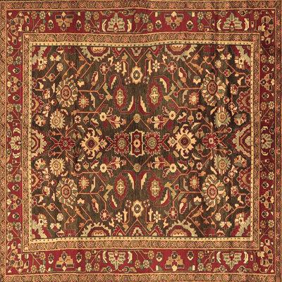 Brown Area Rug - Bungalow Rose Traditional 2564 Machine Washable Area Rugs Polyester/Chenille in Brown, Size 96.0 W X 0.08 D in | Wayfair
