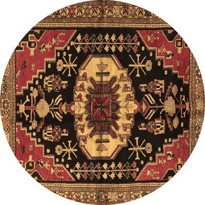 White Area Rug - Bungalow Rose Traditional 2554 Brown Machine Washable Area Rugs Polyester/Chenille in White, Size 36.0 W X 0.08 D in | Wayfair