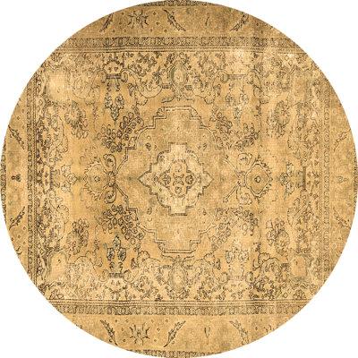 Brown Area Rug - Bungalow Rose Traditional 3252 Machine Washable Area Rugs Polyester/Chenille in Brown, Size 96.0 W X 0.08 D in | Wayfair