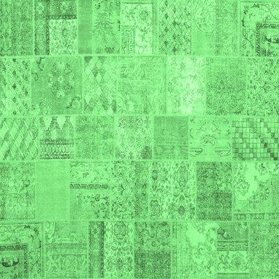 Green Area Rug - Bungalow Rose Traditional 3460 Emerald Machine Washable Area Rugs Polyester/Chenille in Green, Size 72.0 W X 0.08 D in | Wayfair