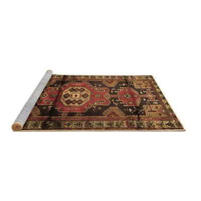 White Area Rug - Bungalow Rose Traditional 3119 Brown Machine Washable Area Rugs Polyester/Chenille in White, Size 24.0 W X 0.08 D in | Wayfair