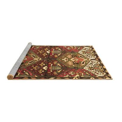 Brown Area Rug - Bungalow Rose Traditional 4397 Machine Washable Area Rugs Polyester/Chenille in Brown, Size 96.0 W X 0.08 D in | Wayfair