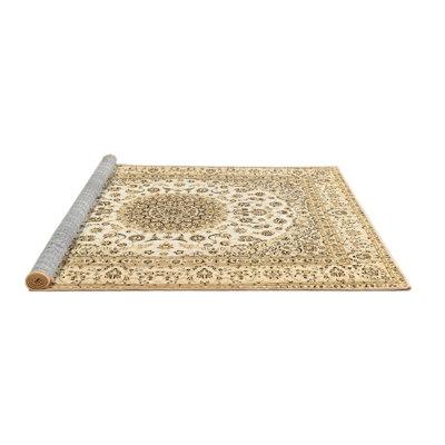 White Area Rug - Canora Grey Traditional 4579 Brown Machine Washable Area Rugs Polyester/Chenille in White, Size 48.0 W X 0.08 D in | Wayfair
