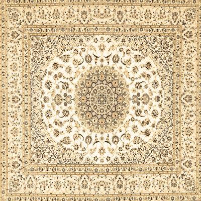 White Area Rug - Canora Grey Traditional 4579 Brown Machine Washable Area Rugs Polyester/Chenille in White, Size 96.0 W X 0.08 D in | Wayfair