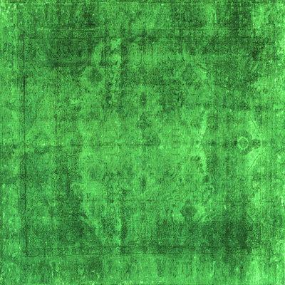 Green Area Rug - Bungalow Rose Traditional 3251 Machine Washable Area Rugs Polyester/Chenille in Green, Size 72.0 W X 0.08 D in | Wayfair