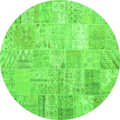 Green Area Rug - Bungalow Rose Traditional 3460 Machine Washable Area Rugs Polyester/Chenille in Green, Size 96.0 W X 0.08 D in | Wayfair