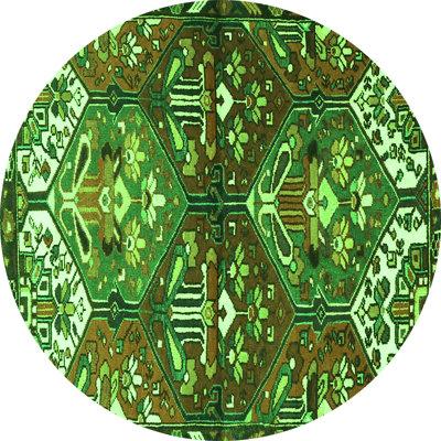Green Area Rug - Bungalow Rose Traditional 4397 Machine Washable Area Rugs Polyester/Chenille in Green, Size 72.0 W X 0.08 D in | Wayfair