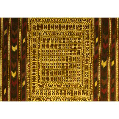Brown Area Rug - Bungalow Rose Traditional 2518 Yellow Machine Washable Area Rugs Polyester/Chenille in Brown, Size 96.0 W X 0.08 D in | Wayfair