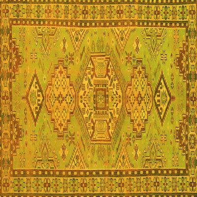 Yellow Area Rug - Bungalow Rose Traditional 3619 Machine Washable Area Rugs Polyester/Chenille in Yellow, Size 60.0 W X 0.08 D in | Wayfair