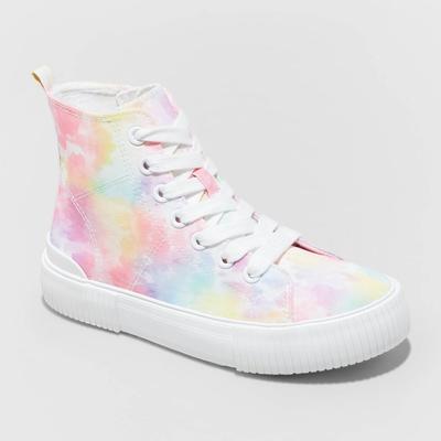 Photo 1 of Size 4 - Girls' Cora Tie-Dye Zipper Lace-up Sneakers - Cat & Jack™ 4 