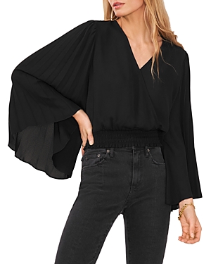 Vince Camuto Pleated Sleeve Surplice Top 196545699349 XXS RT $69