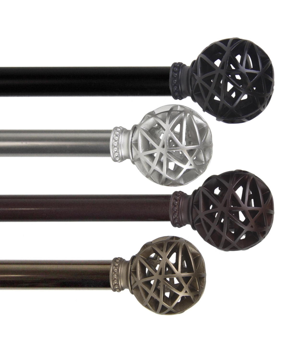 Central Design 4888-185 0.812 in. Dia. Arabella Curtain Rod  Satin Nickel - 18-28 in