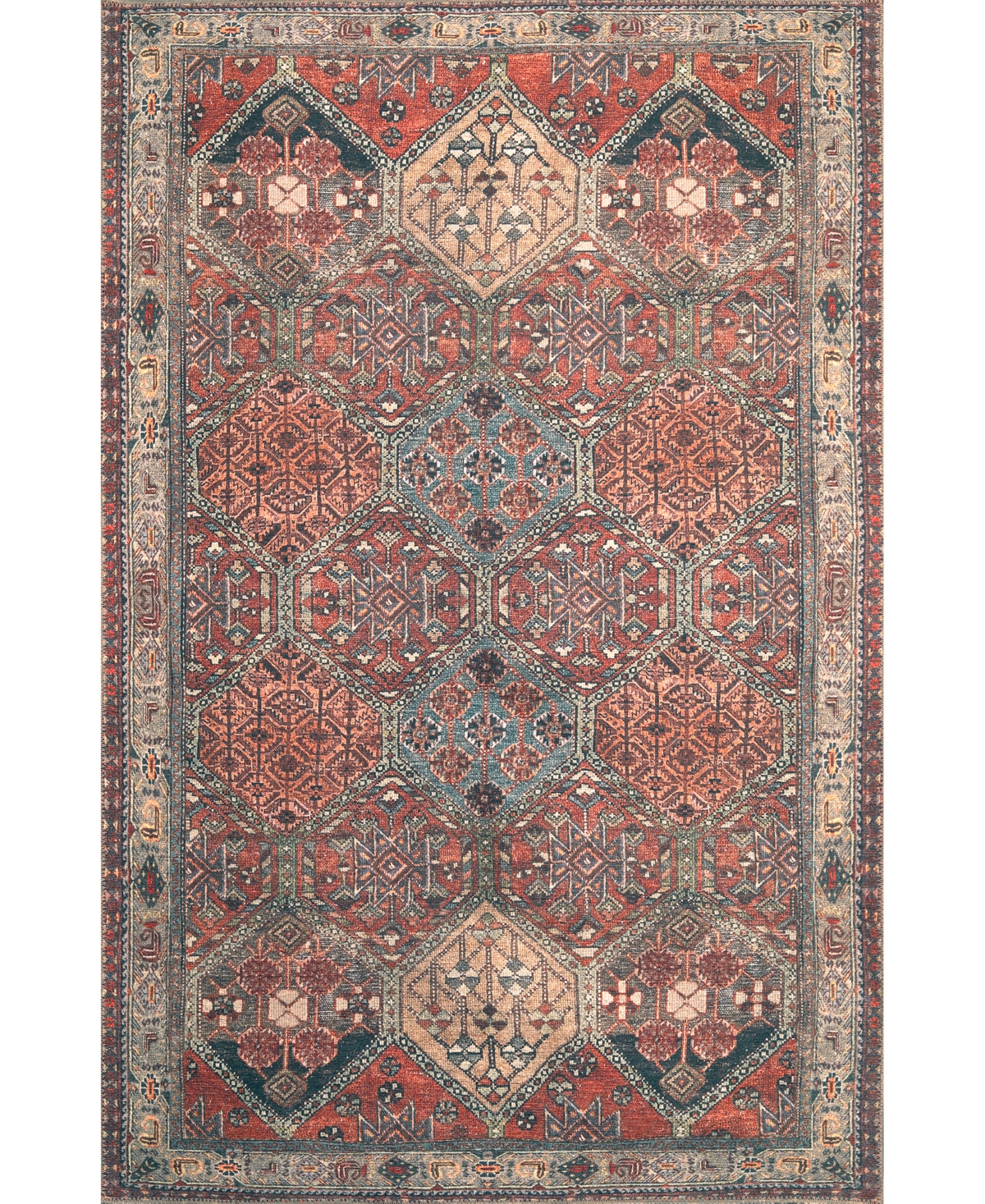 London 4807 Multicolor Panel Area Rug  Size - 8 4  X 11 6