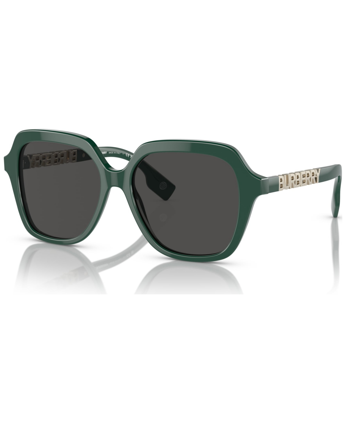 Burberry, Sunglasses, Female, Green, Size: 55 MM Joni Sunglasses for Stylish Sun Protection