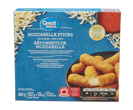 Great Value Mozzarella Sticks With Marinara Dipping Sauce