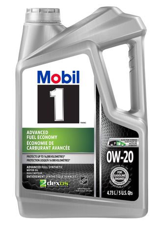 Mobil 1 Advanced Fuel Economy Full Synthetic Motor Oil 0w-20, 4.73 L 5 Qt/4.7 L Capacity