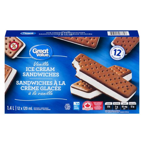 Great Value Vanilla Ice Cream Sandwiches in a Box 120 Ml