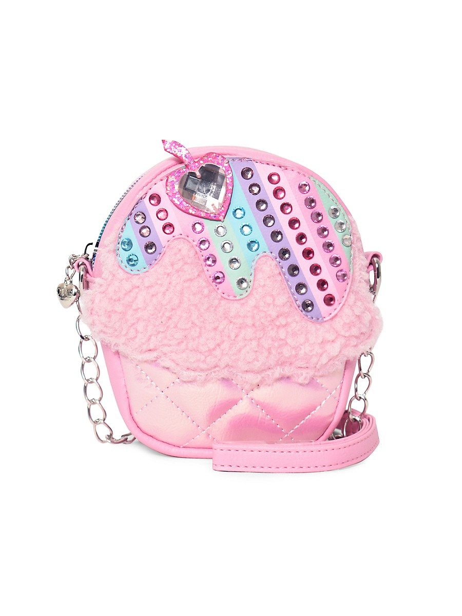 Bubble Gum Sherpa Cupcake Crossbody Bag